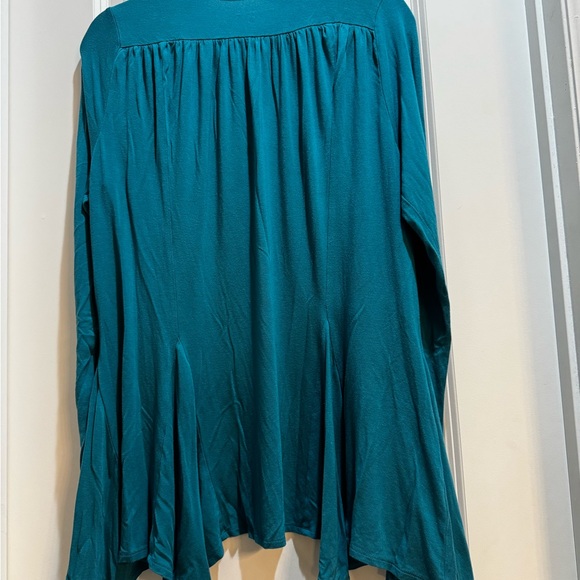 Soft Surroundings Green Open Front Drape Asymmetric Cardigan Long Sleeve XL - Picture 6 of 6